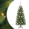 vidaXL С изкуствено коледно дърво с поставка Зелен 120 cm PE и PVC