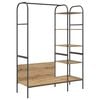vidaXL Държач за дрехи с рафт Бежово 120 x 44 x 160 см Инженерно дърво