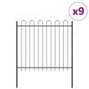 vidaXL Градска ограда 9 pcs Сив 15,3 x 1,5 м Прахово боядисана стомана