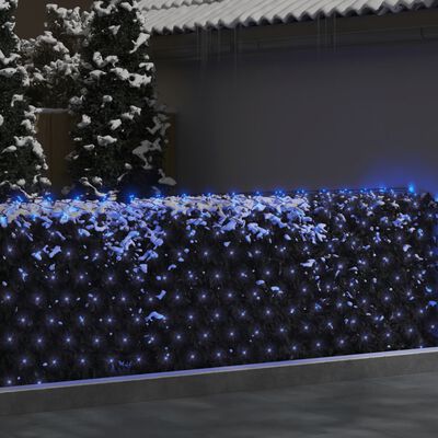 vidaXL Коледна светеща мрежа, синя, 3x3 м, 306 LED, за закрито/открито