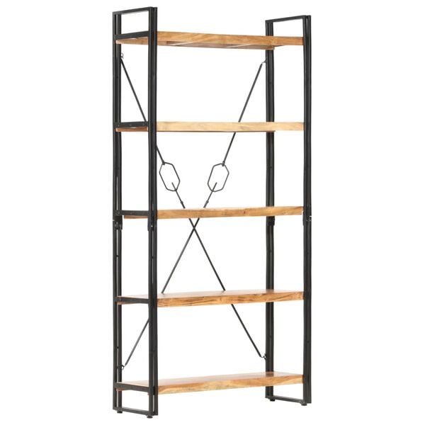 vidaXL Библиотека с 5 рафта, 90x30x180 см, акация масив