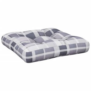 vidaXL Възглавница за палетен диван, сиво каре, 58x58x10 см, текстил