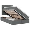 vidaXL LED легло за съхранение с матрак Тъмносиво 120 x 190 cm Текстил