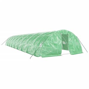 vidaXL Оранжерия със стоманена рамка зелена 90 м&sup2; 18x5x2,3 м