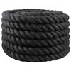 vidaXL Въже от юта 50 mm Черно 100% Тоса юта