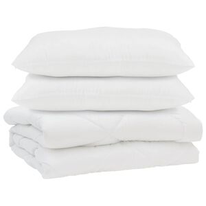 vidaXL Завивка с възглавница 3 pcs Бяло Микрофибър