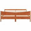vidaXL Рамка за легло с табла, восъчнокафяв, 200x200 см, бор масив