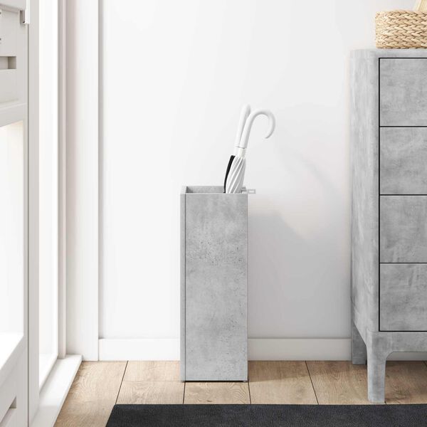 vidaXL Стойка за чадър със съхранение Циментено сиво 20 x 20 x 55,5 см