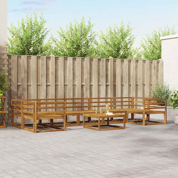 vidaXL Комплект дивани за открито 8 pcs Естествен