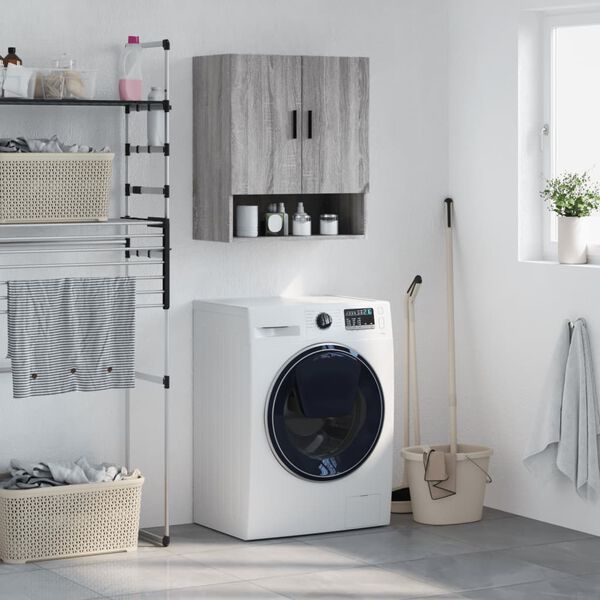 vidaXL Стенен шкаф, сив сонома, 60x31x70 см, инженерно дърво