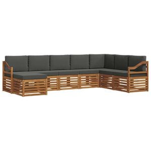 vidaXL Комплект дивани за открито 8 pcs Натурален и Антрацит