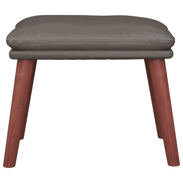 vidaXL Табуретка, сива, 45x29,5x35 см, изкуствена кожа