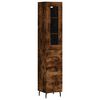 vidaXL Висок шкаф, опушен дъб, 34,5x34x180 см, инженерно дърво