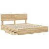 vidaXL Легло с място за съхранение с таблото Сонома дъб 180 x 200 cm