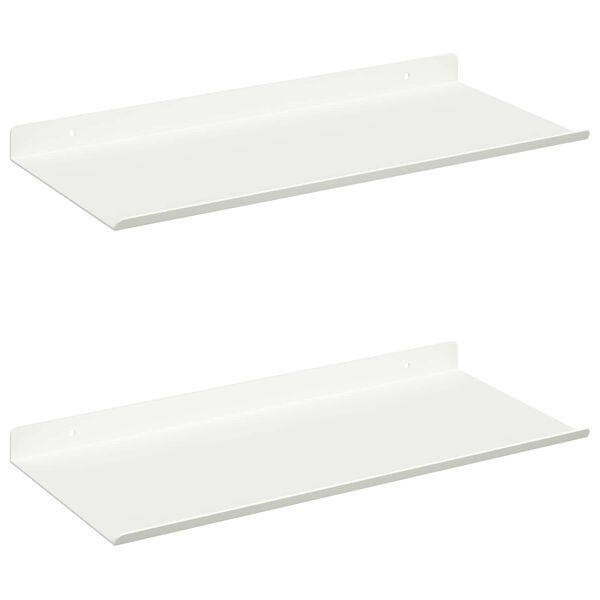 vidaXL Плаващ рафт 2 pcs Бял 40 x 18 x 2,5 см Стомана