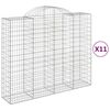 vidaXL Габионни кошници арка 11 бр 200x50x160/180см поцинковано желязо