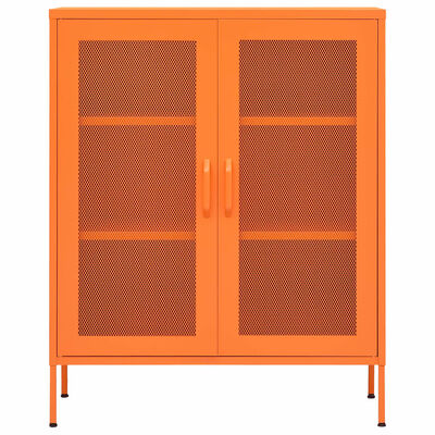 vidaXL Шкаф за съхранение, оранжев, 80х35х101,5 см, стомана