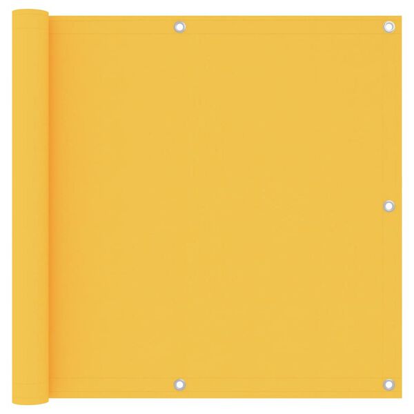 vidaXL Балконски параван, жълт, 90x300 см, оксфорд плат
