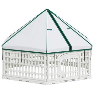 vidaXL 6 панелна играчка за кучета 122 x 106,5 x 82 см Пластмаса Бяло