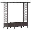 vidaXL Повдигнато легло с решетка и покривка Кафяво 164 x 40 x 127 см