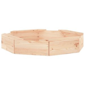 vidaXL Пясъчник със седалки, осмоъгълен, масивна дървесина бор