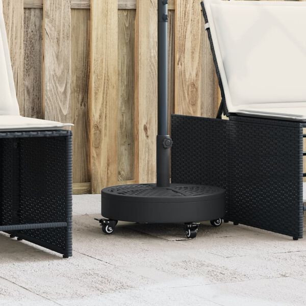 vidaXL Основа за чадър с колелца за пръти Ø38/48 мм 27 кг кръгла