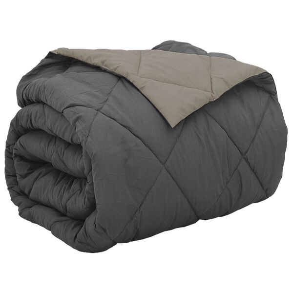 vidaXL Пълно годишно юрганче Светло сиво и антрацит 200 x 200 cm