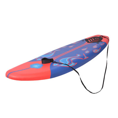 vidaXL Дъска за сърф, синьо и червено, 170 см