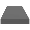 vidaXL Окачени стенни рафтове, 2 бр, сив гланц, 90x23,5x3,8 см, МДФ
