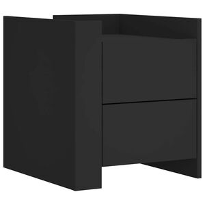 vidaXL Нощно шкафче, черно, 45x50x50 см, инженерно дърво