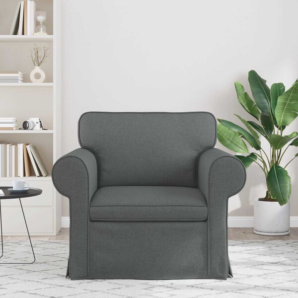 vidaXL Диван Тъмен сив Общи размери: 95 x 82 x 80 см (Ш x Дълб x В)