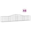 vidaXL Габионни кошници арка 8 бр 400x50x60/80 см поцинковано желязо