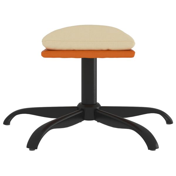 vidaXL Табуретка, кремава, 60x60x36 см, текстил и изкуствена кожа