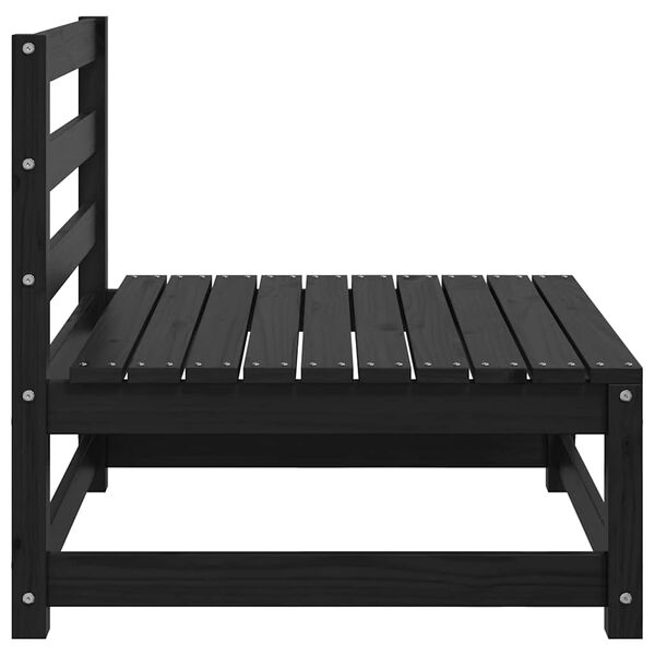 vidaXL Градински среден диван с възглавници антрацит, борово дърво