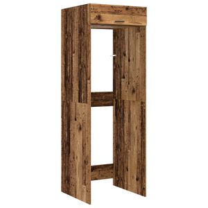 vidaXL Шкаф за пералня със съхранение Старо дърво 67,5 x 68 x 200 см