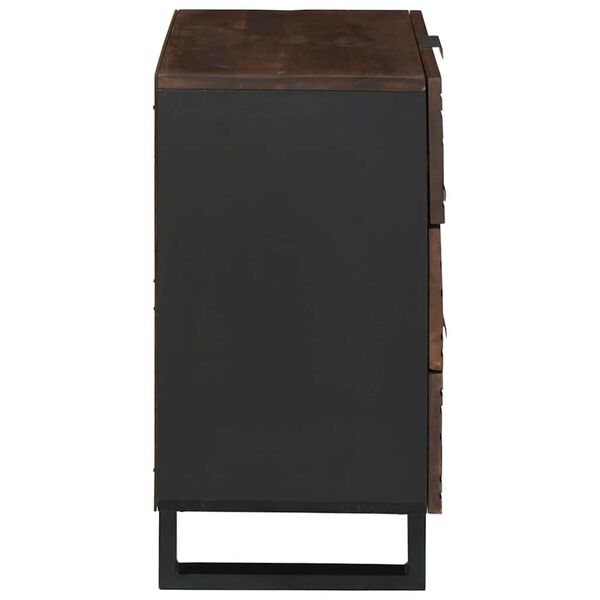 vidaXL Нощен шкаф Орех 50 x 33 x 62 см Масивна акациева дървесина