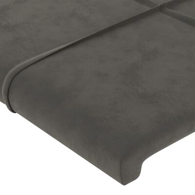 vidaXL Горна табла за легло, тъмносива, 83x16x78/88 см, кадифе