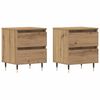 vidaXL Нощен шкаф с чекмедже 2 pcs Дъб 40 x 35 x 50 см Инженерно дърво