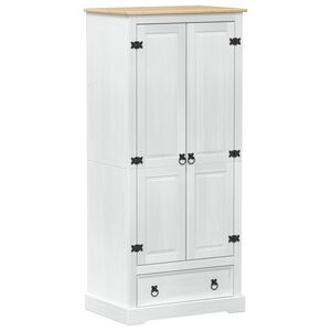 vidaXL Шкафове с чекмедже Бяло 76 x 50 x 170 см Солидно борово дърво