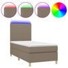 vidaXL Боксспринг легло с матрак и LED, таупе, 80x200 см, плат
