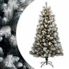 vidaXL Изкуствена коледна елха с панти 120 см 150 LED светодиода