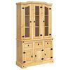 vidaXL Висок шкаф Corona, кафяв, 112x43x191,5 см, мексикански бор масив