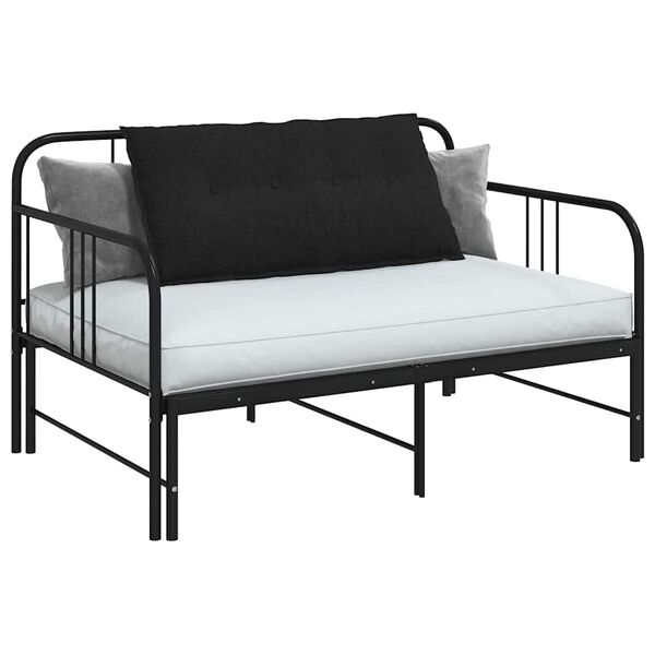 vidaXL Възглавница за гръб Черно 100 x 19 x 50 см текстил