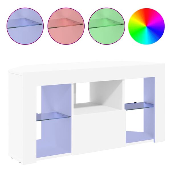 vidaXL Ъглов кабинет за LED телевизор Бяло 100 x 40 x 50 cm