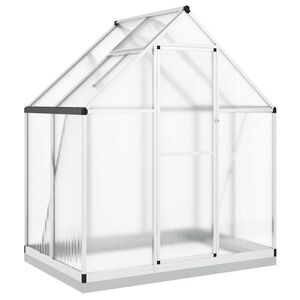 vidaXL Оранжерия с основа рамка сребрист 169x114x202 см алуминий