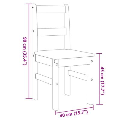 vidaXL Трапезни столове 2 бр "Panama" сиви 40x46x90 см бор масив