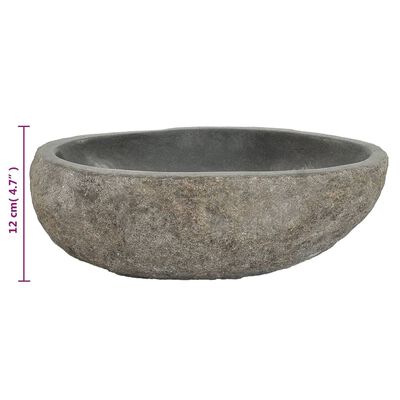 vidaXL Мивка от речен камък, овална, 29-38 см