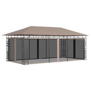 vidaXL Шатра с мрежа против комари, 6x3x2,73 м, таупе, 180 г/м&sup2;
