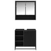 vidaXL Комплект мебели за баня с рафт 2 pcs Черния дъб Инженерно дърво