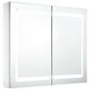 vidaXL LED шкаф с огледало за баня, 80x12,2x68 см